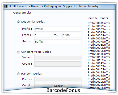Barcode Generator for Packaging Supply