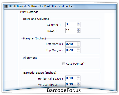 Barcode Generator for Post Office
