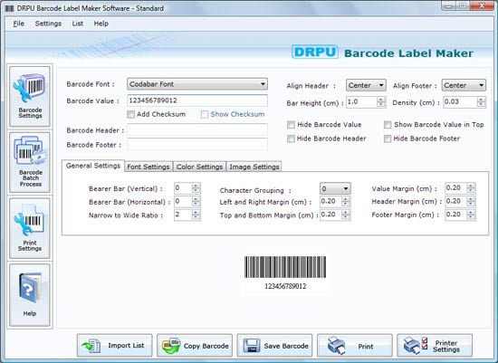 Barcode Label Generator Software - Standard Edition