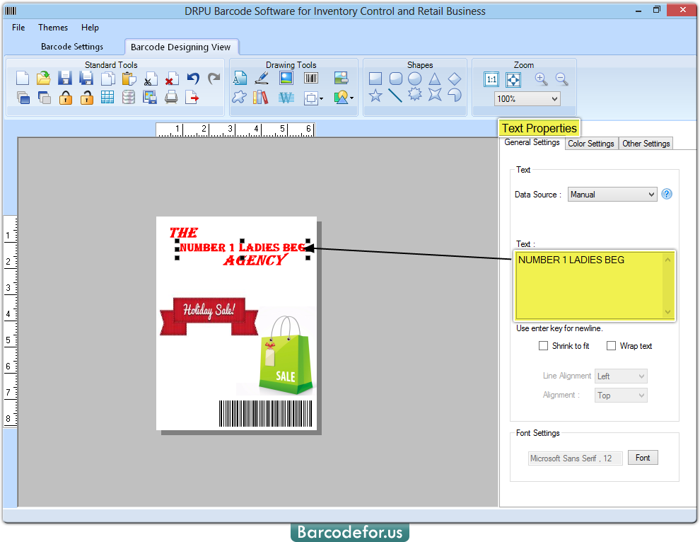 Barcode generator software for inventory control create label tag