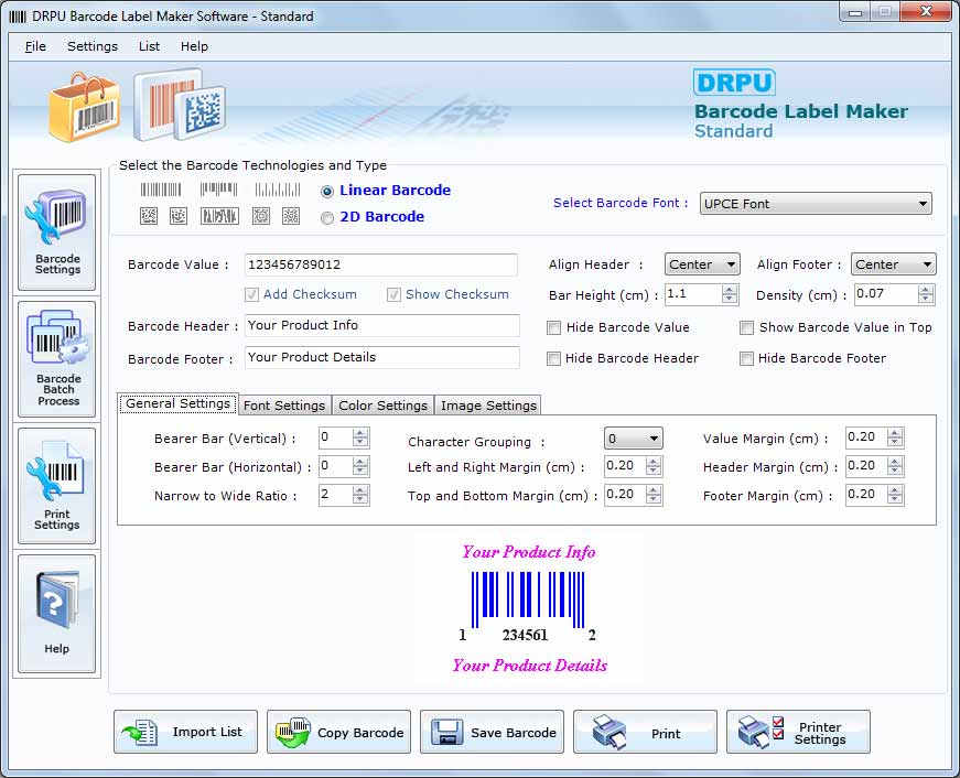 Select Barcode Technologies and Type