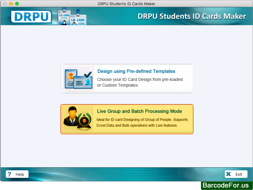 Mac Student ID Cards Maker Software Screenshots to design student ID