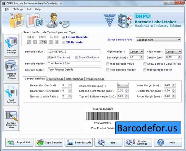 Screenshot of Pharmacy Barcode Generator