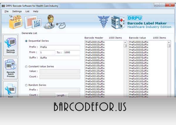 Screenshot of Pharmaceutical Barcode Generator