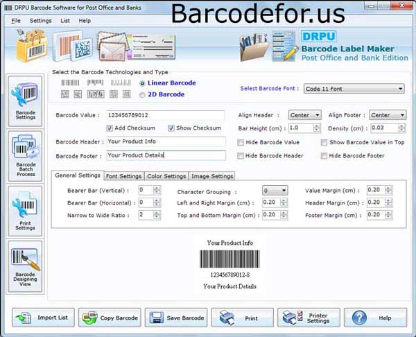Screenshot of Bank Business Barcode