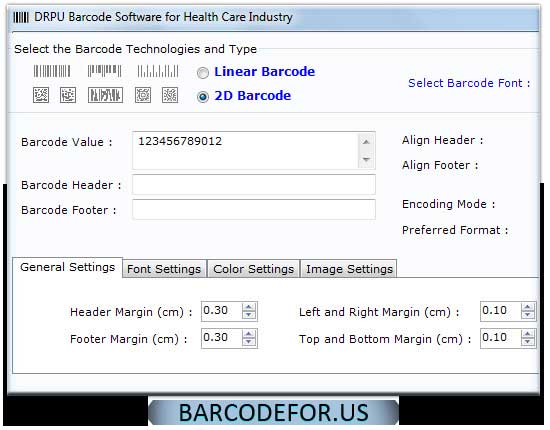Screenshot of Hospital Barcode Maker