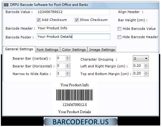 Postal Barcode Maker Software screen shot