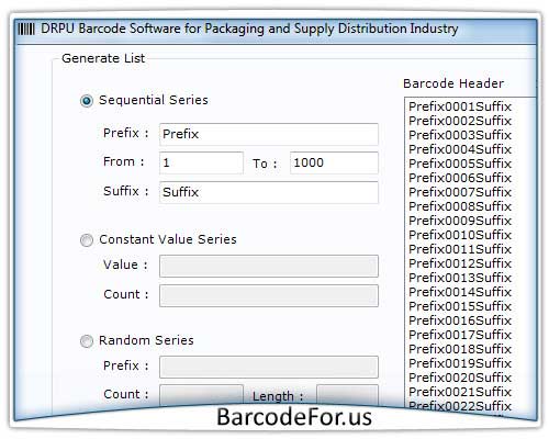 Screenshot of Barcode Generator for Shipping