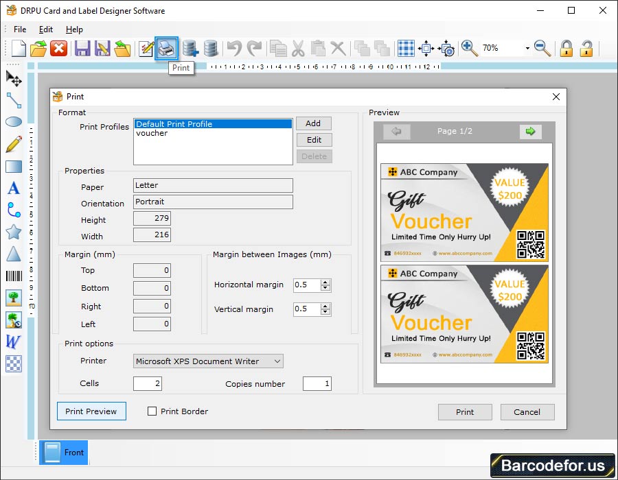 Designed Label using DRPU Card and Label Maker Software