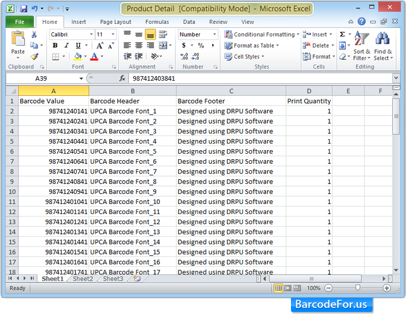 Excel sheet with Exported List