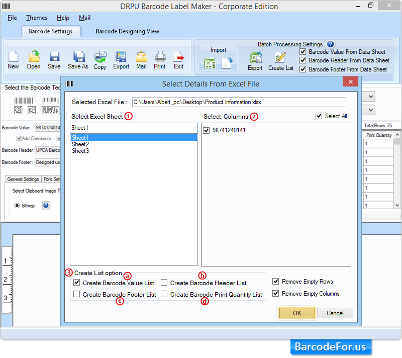 Select Details from Excel File