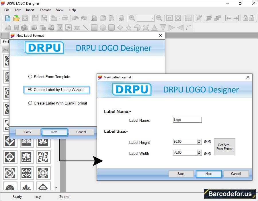 Select New Label Format