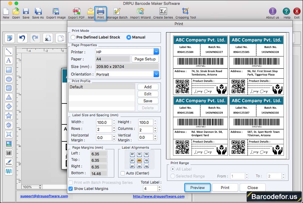 Print Barcode Label