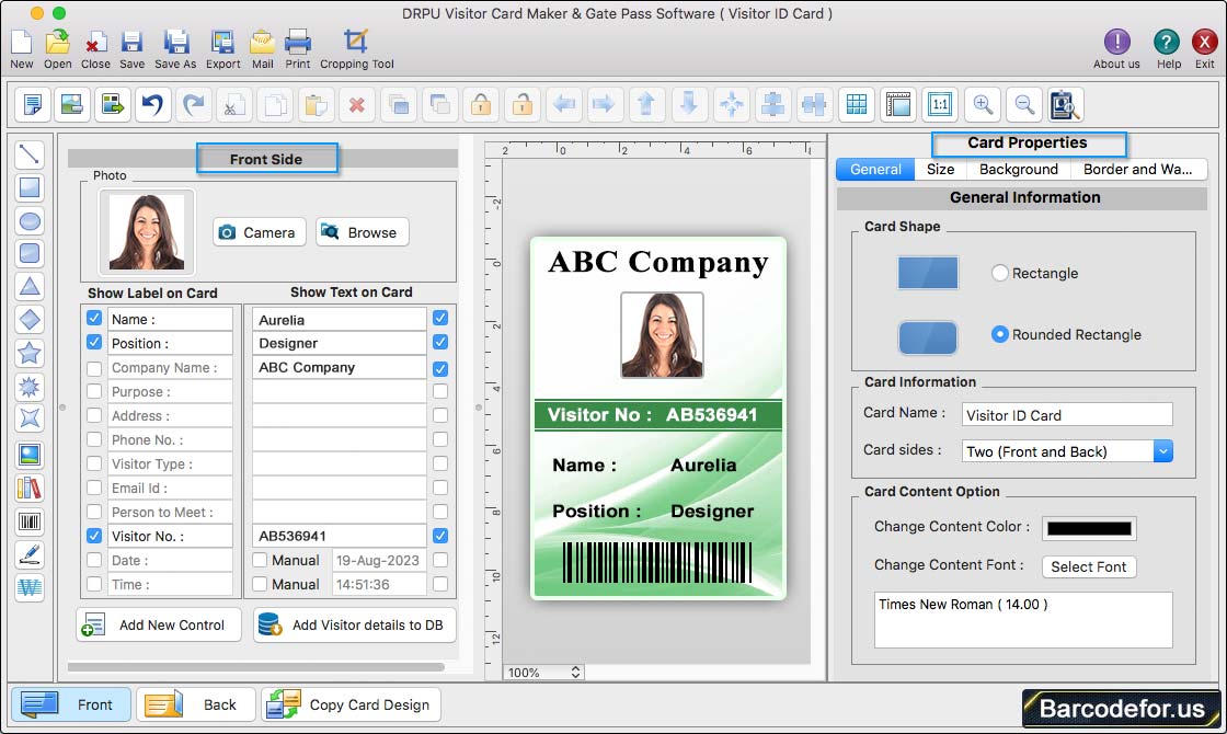 Mac Gate Pass ID Cards Maker Software