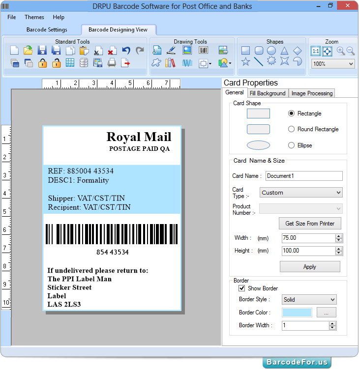 Barcode Generator for Postal Serivice