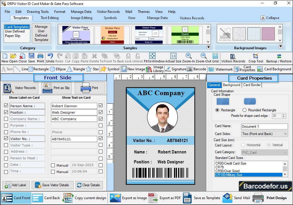 Visitors ID Gate Pass Maker