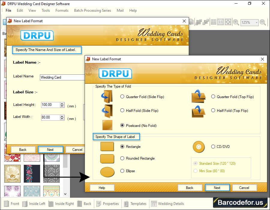 Specify Label Shape and Size